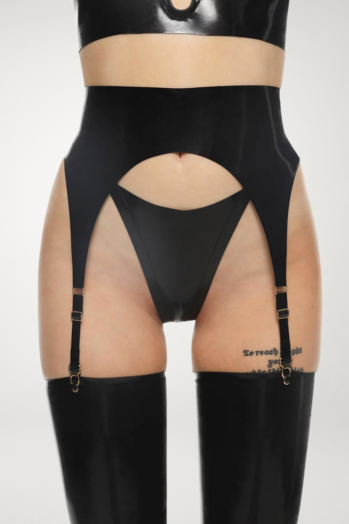 Anoeses Saga Latex Suspender Black