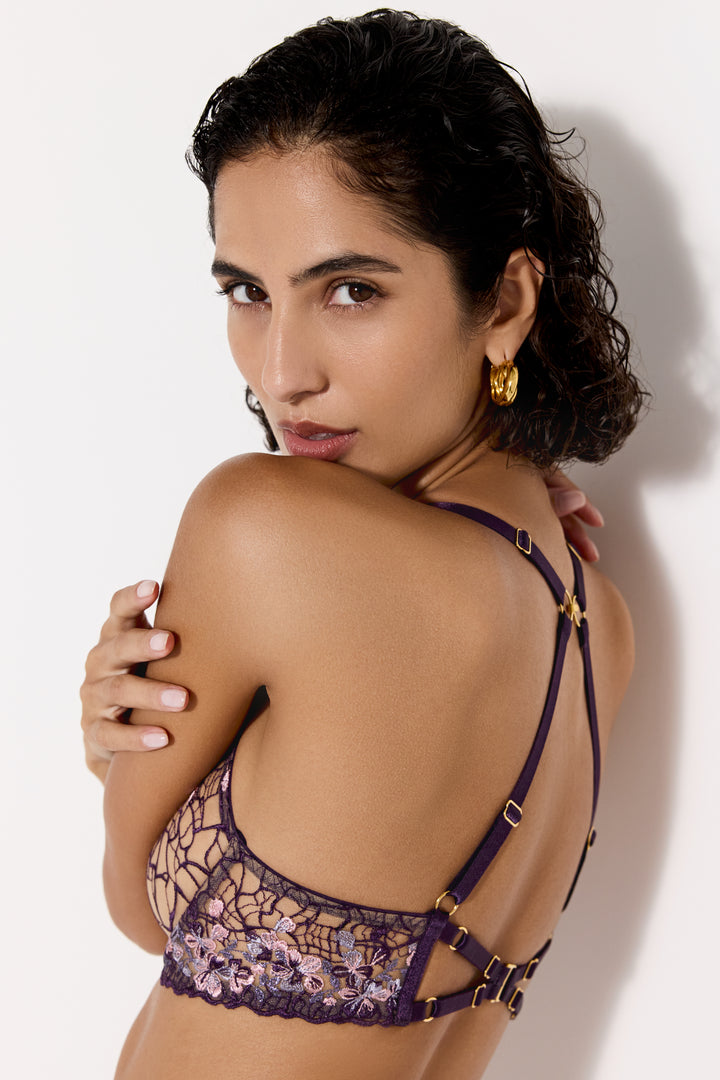 Bordelle Amela Balconette Wire Bra Deep Purple