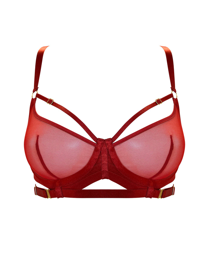Bordelle Signature Balconette Wire Bra Burnt Red