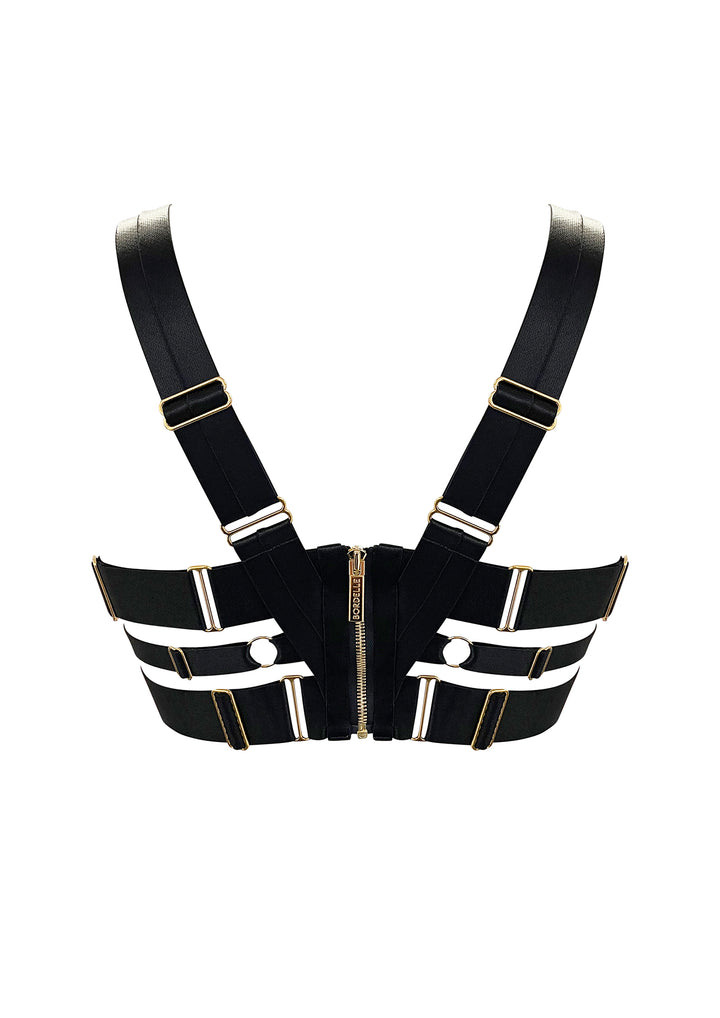 Bordelle Signature Silk Longline Bodice Bra Black