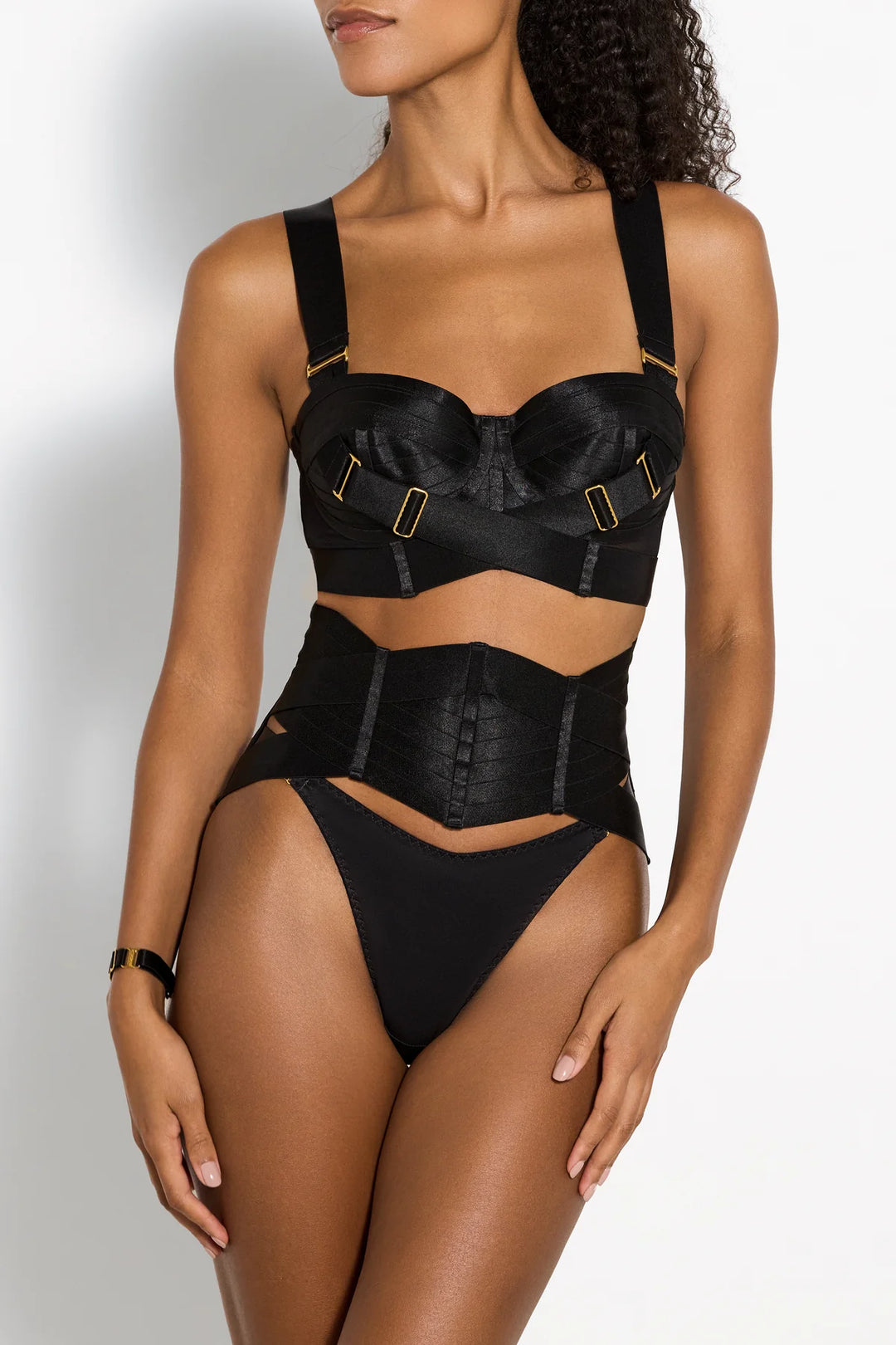 Bordelle Signature Panelled Cincher Black