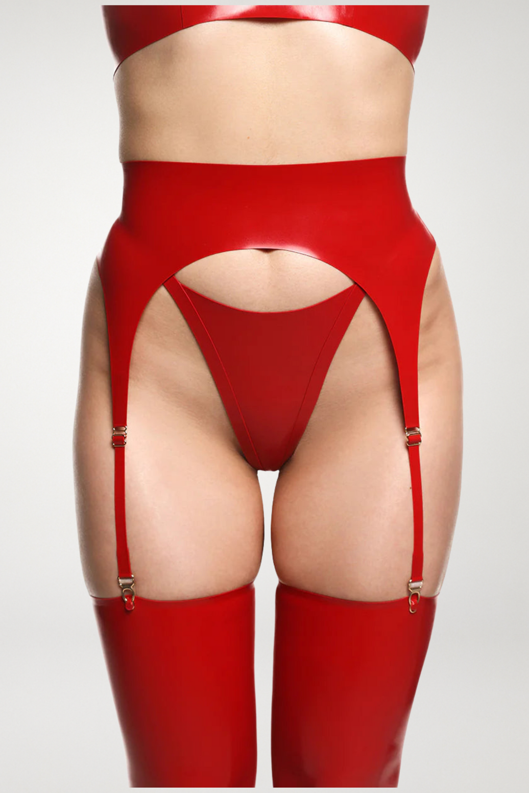 Anoeses Saga Latex Suspender Red