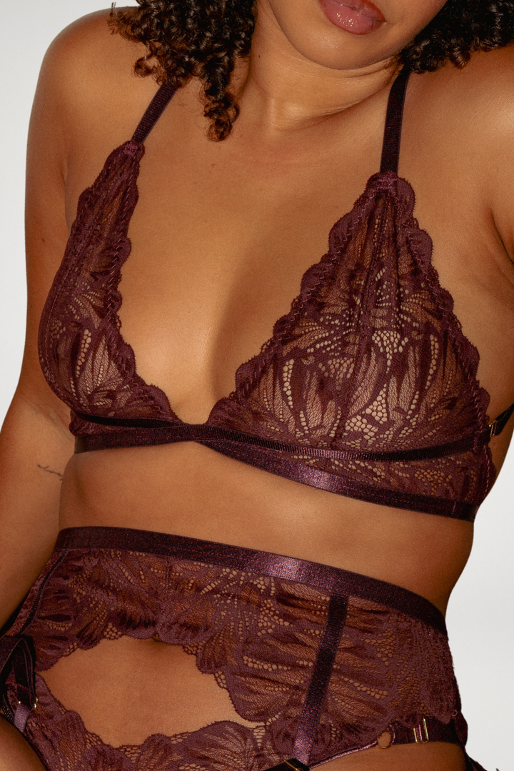 Papillon Bralette Burgundy