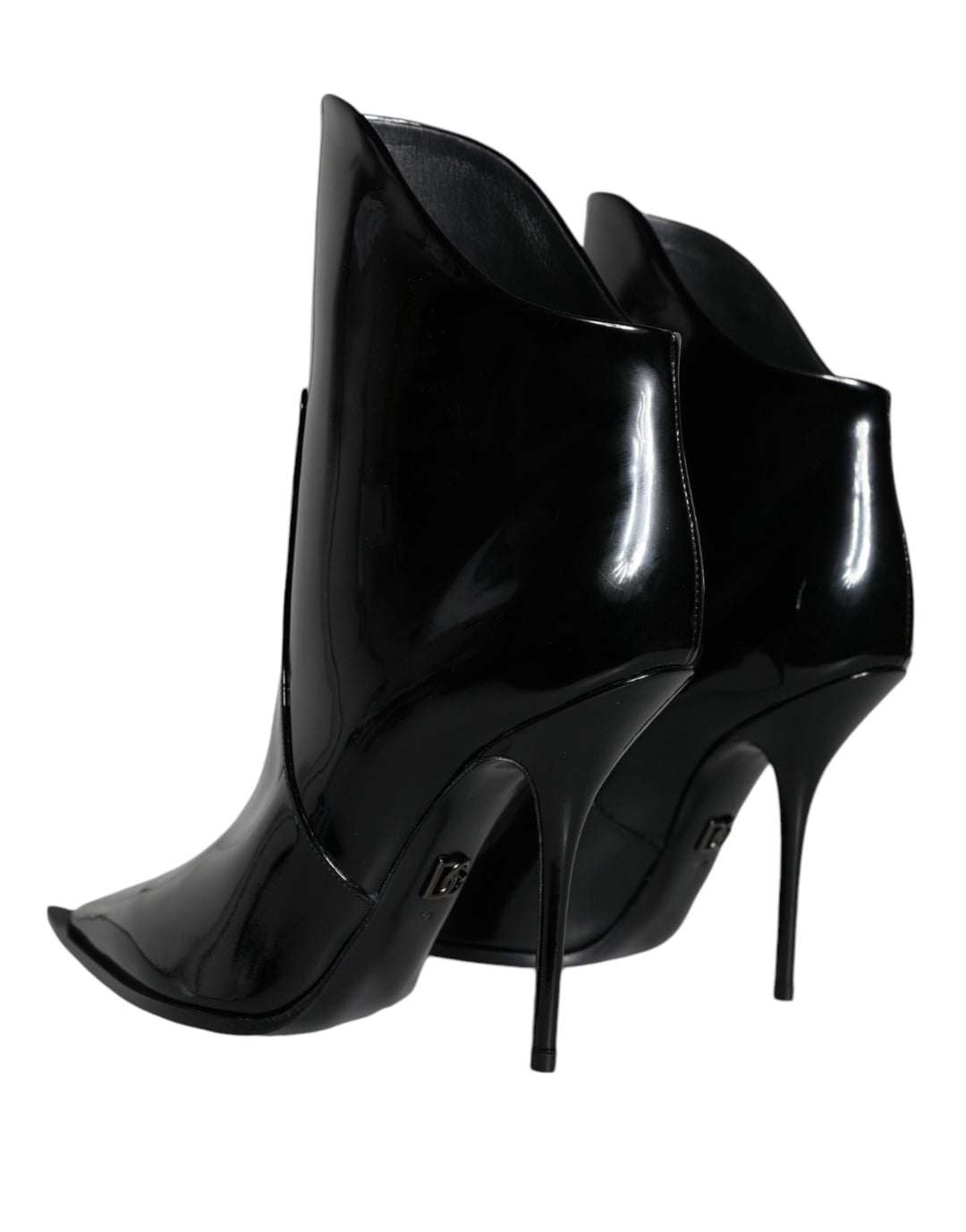 Black Patent Leather Ankle Boots