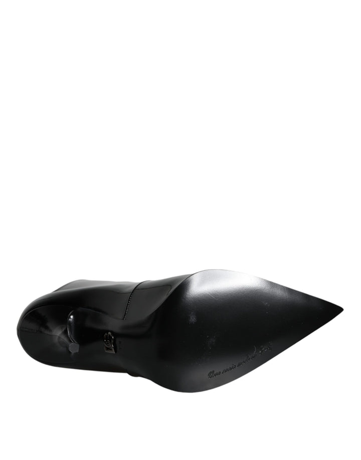 Black Patent Leather Ankle Boots