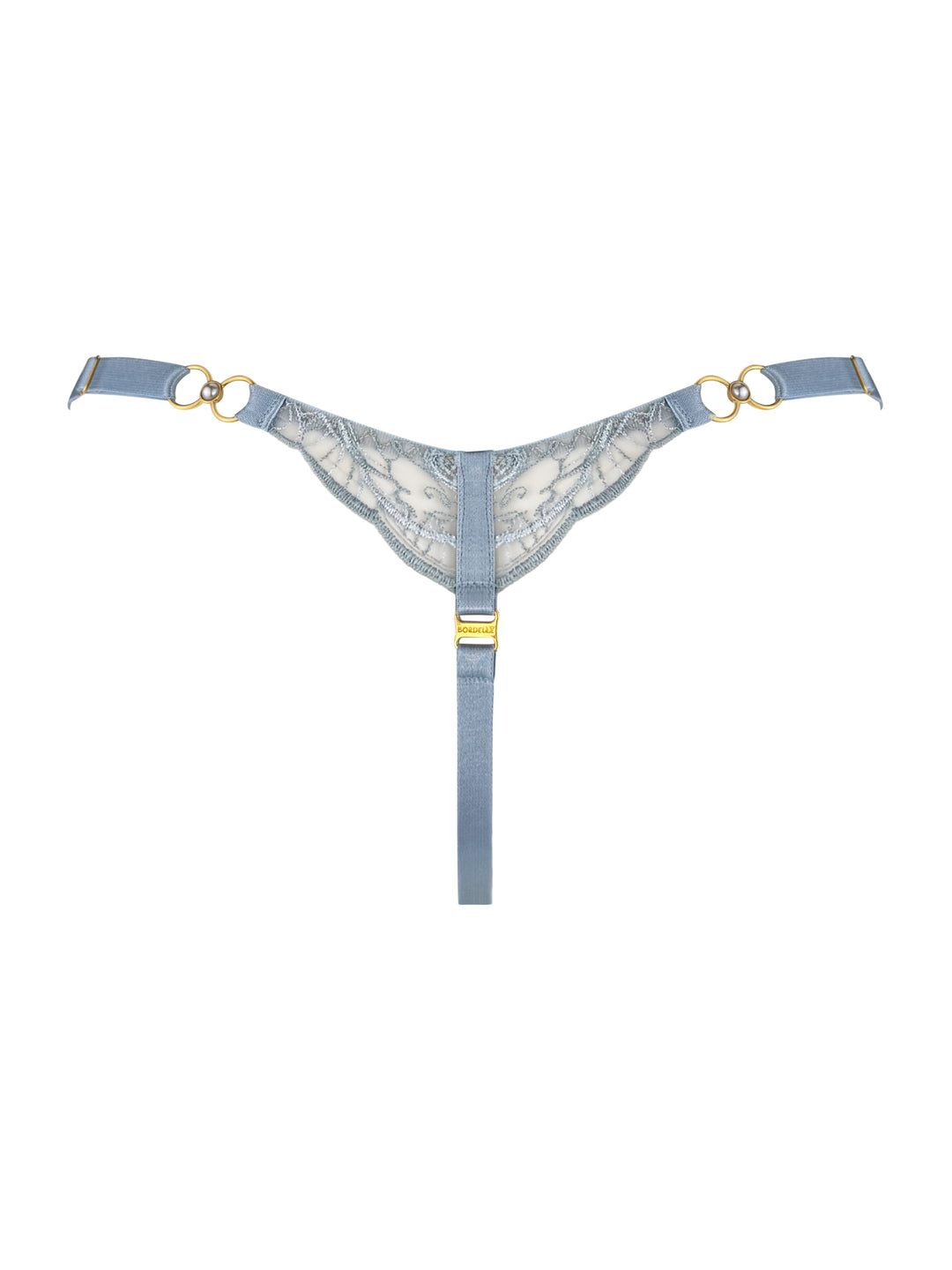 Bordelle Pearl Strap Thong Dusty Blue
