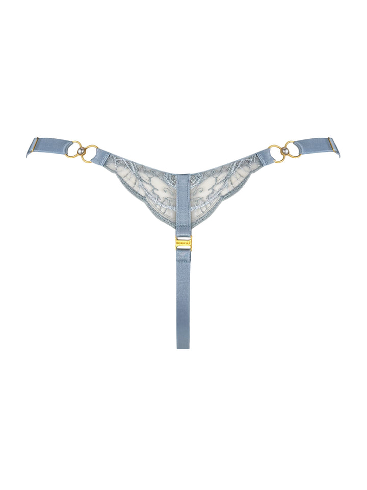Bordelle Pearl Strap Thong Dusty Blue