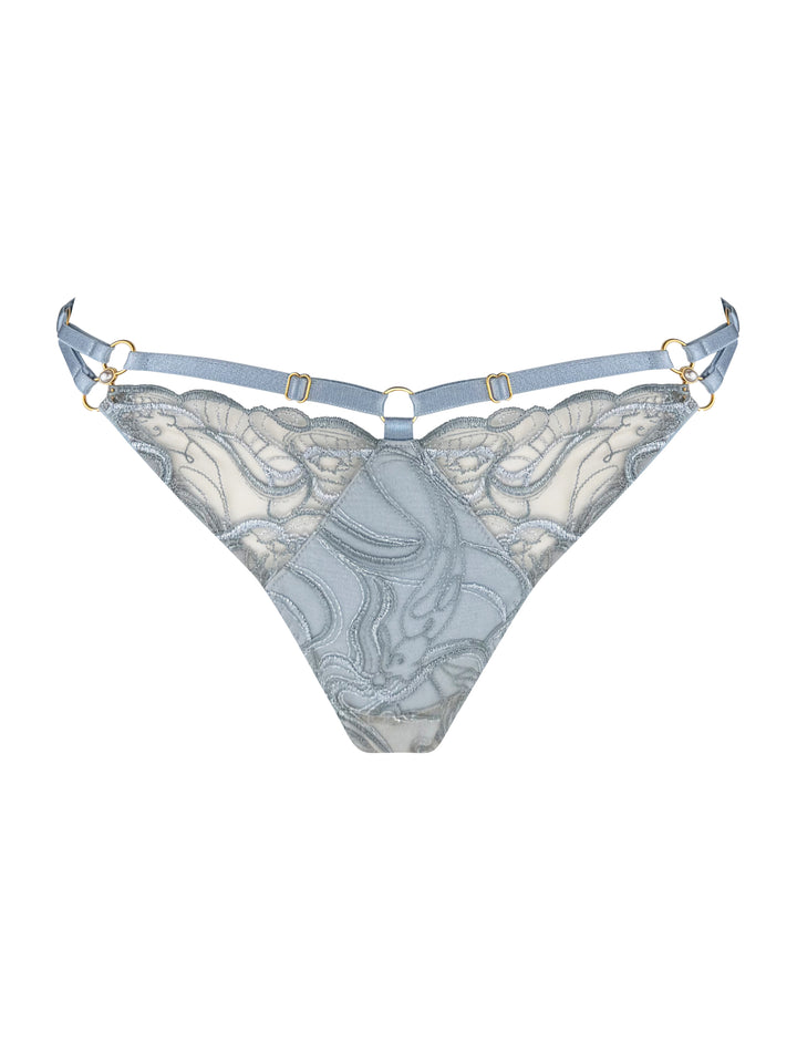 Bordelle Pearl Strap Thong Dusty Blue