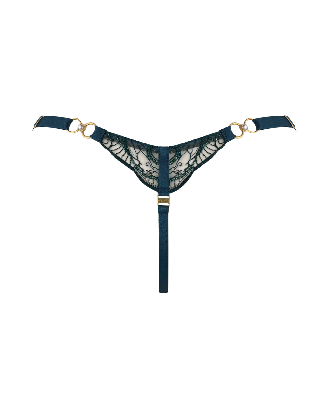 Bordelle Pearl Strap Thong Teal