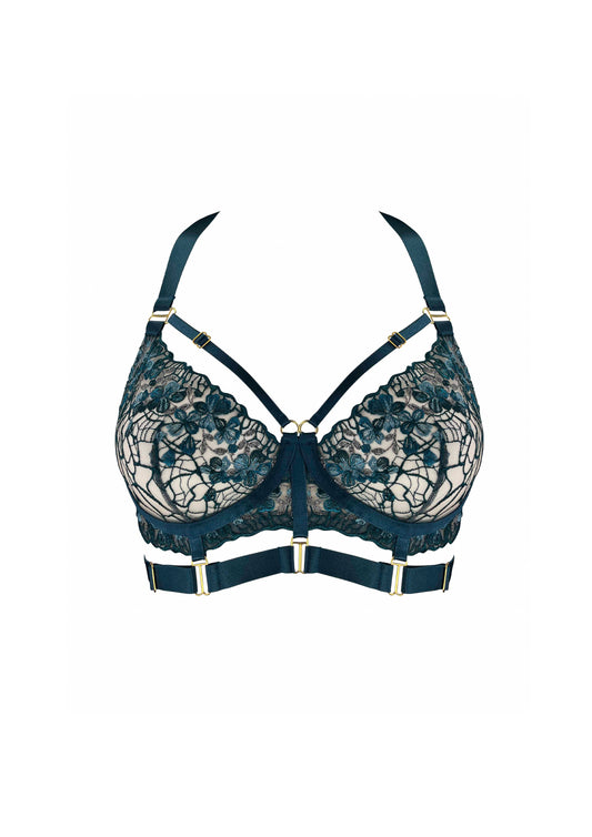 Bordelle Amela Harness Bodice Bra Teal