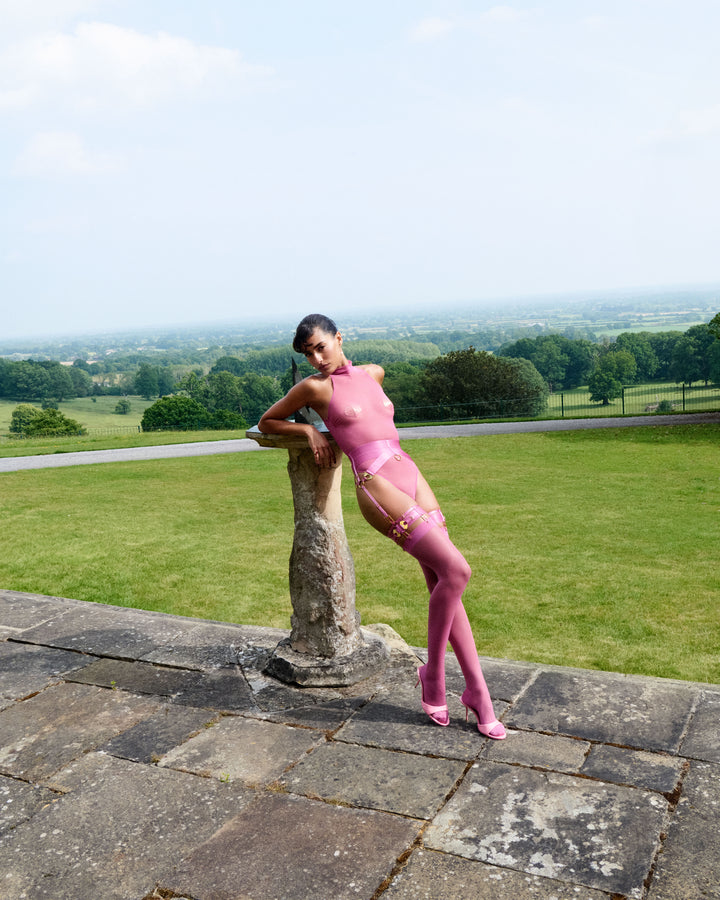 Bordelle Melusina High Neck Body Raspberry