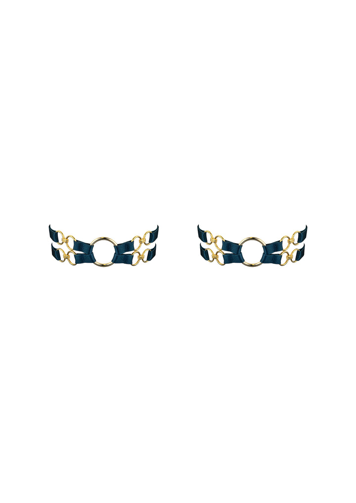 Bordelle Nara Bondage Garters Teal