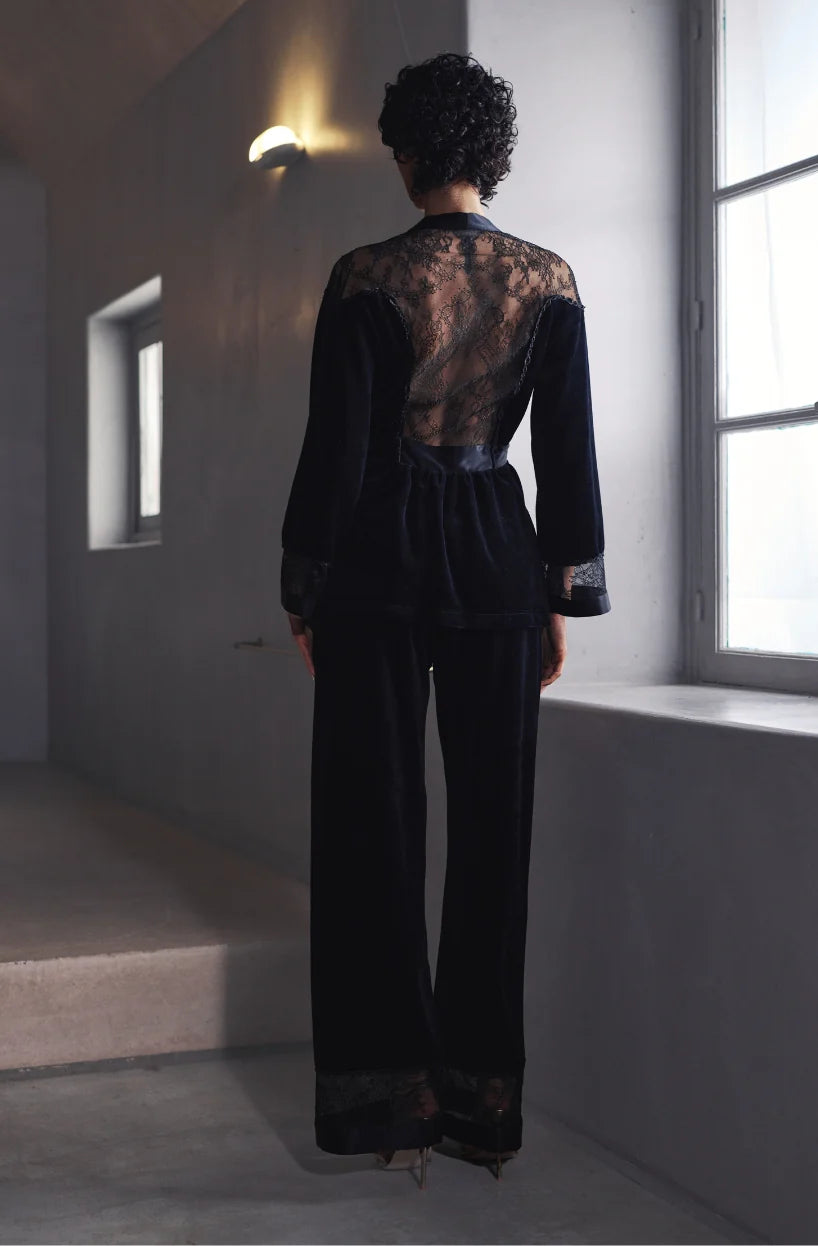 Marjolaine Billie Velvet & Lace Pyjamas