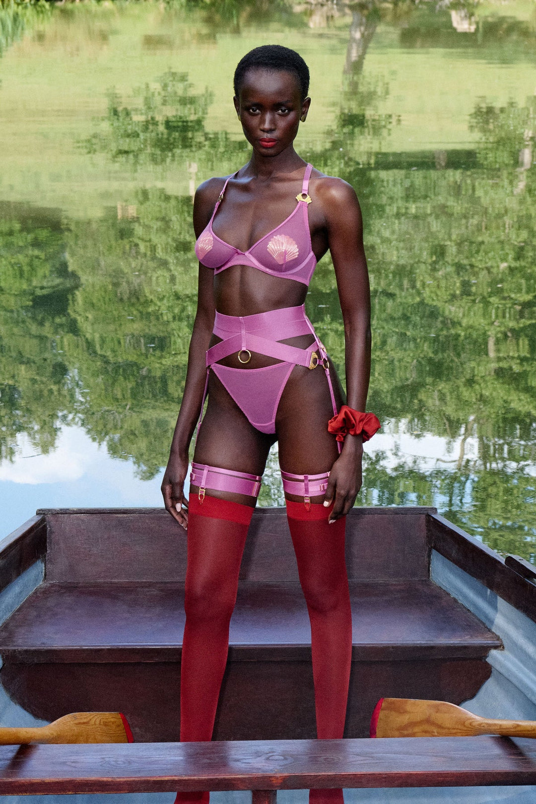 Bordelle Melusina Plunge Wire Bra Raspberry