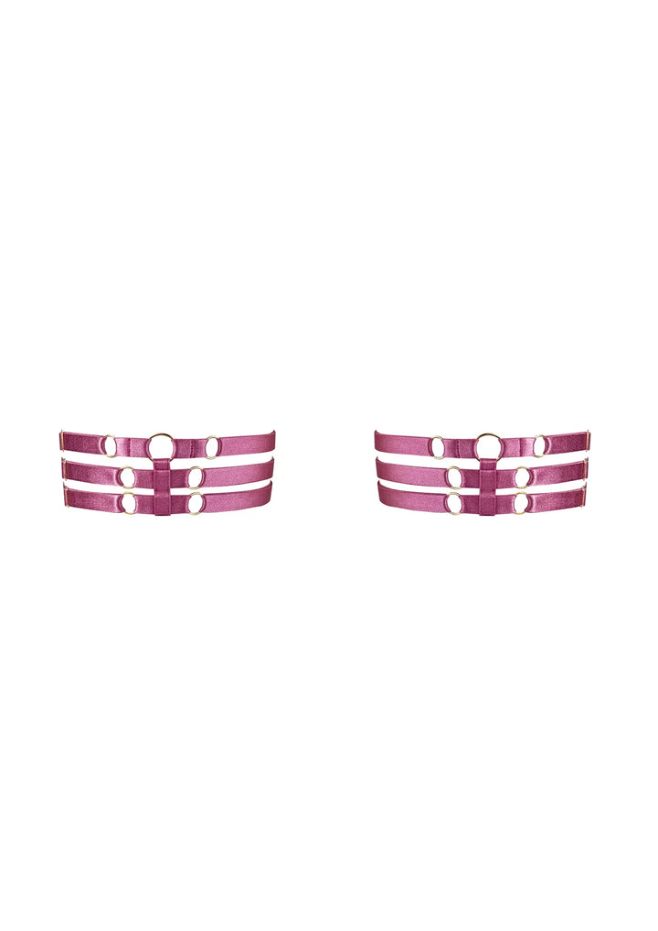 Bordelle Melusina Strap Garters Raspberry