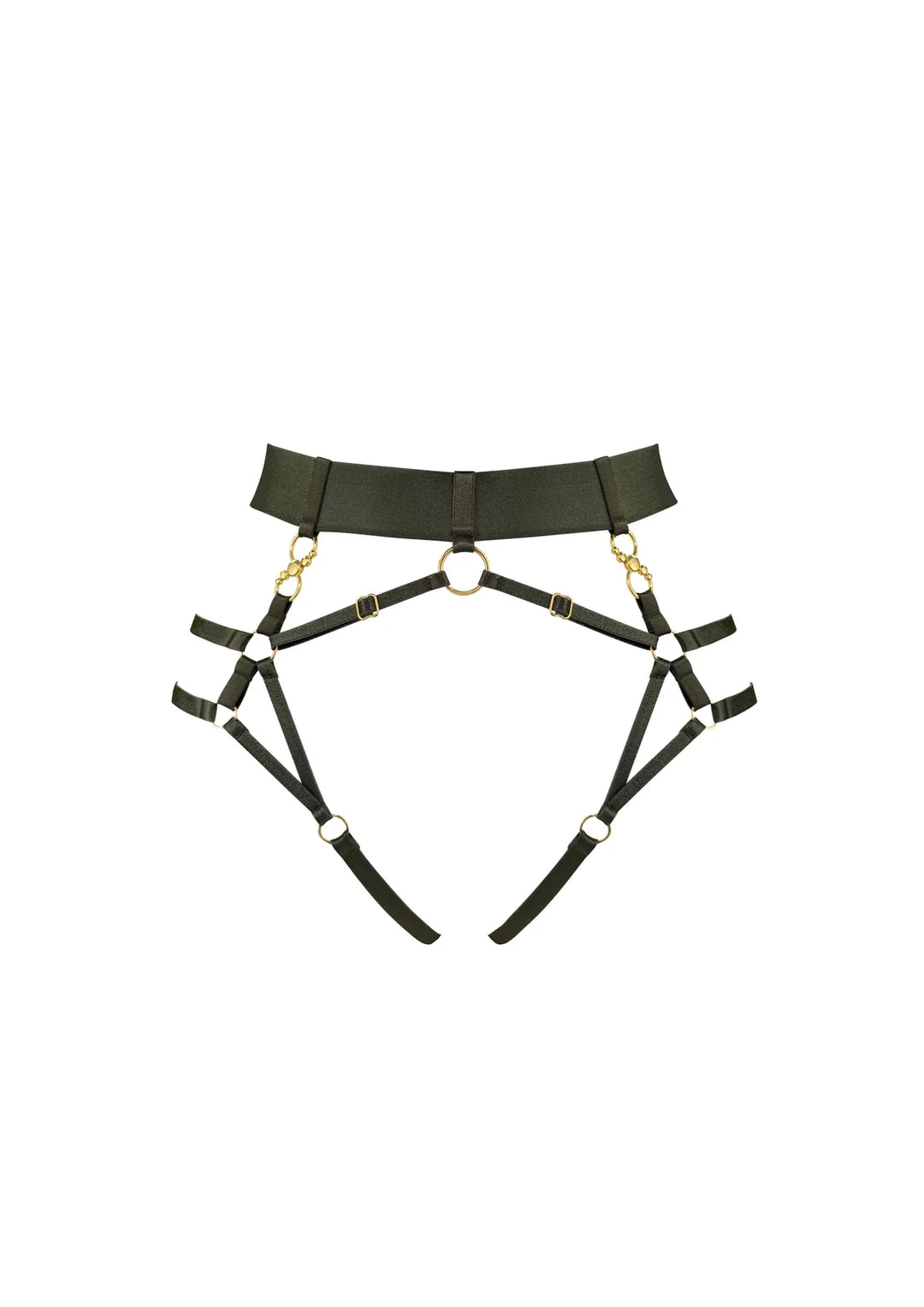 Bordelle Neda Multi-Style Harness Brief Olive