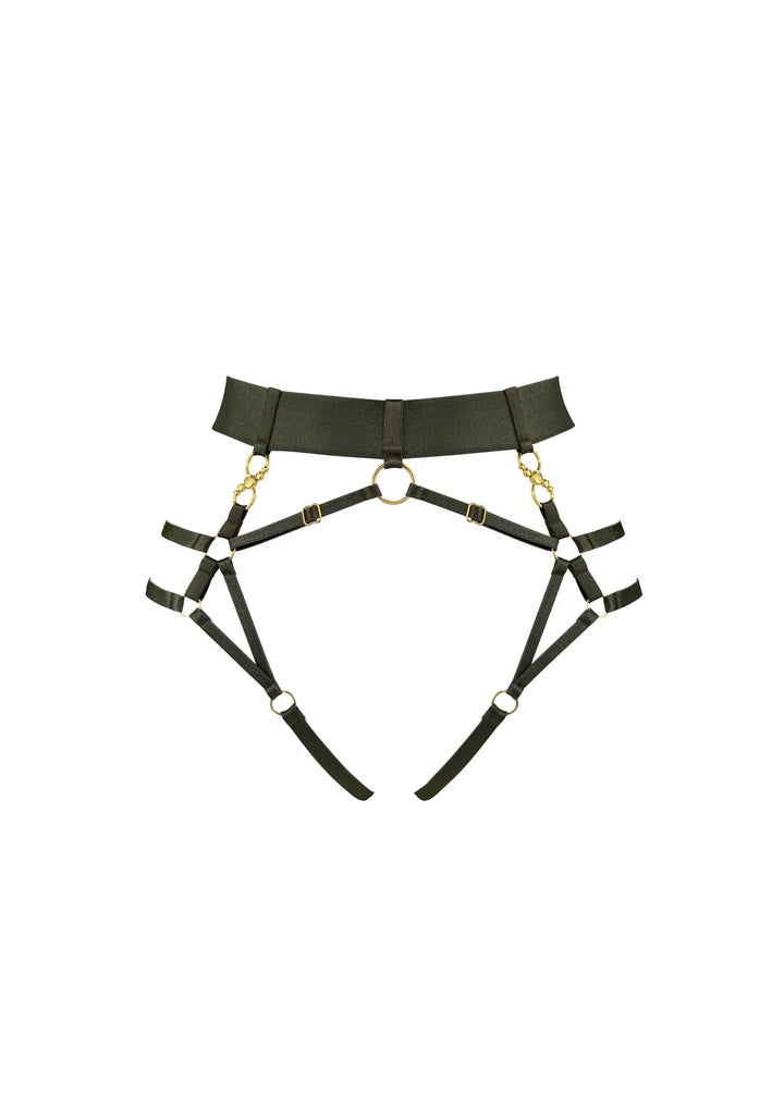 Bordelle Neda Multi-Style Harness Brief Olive