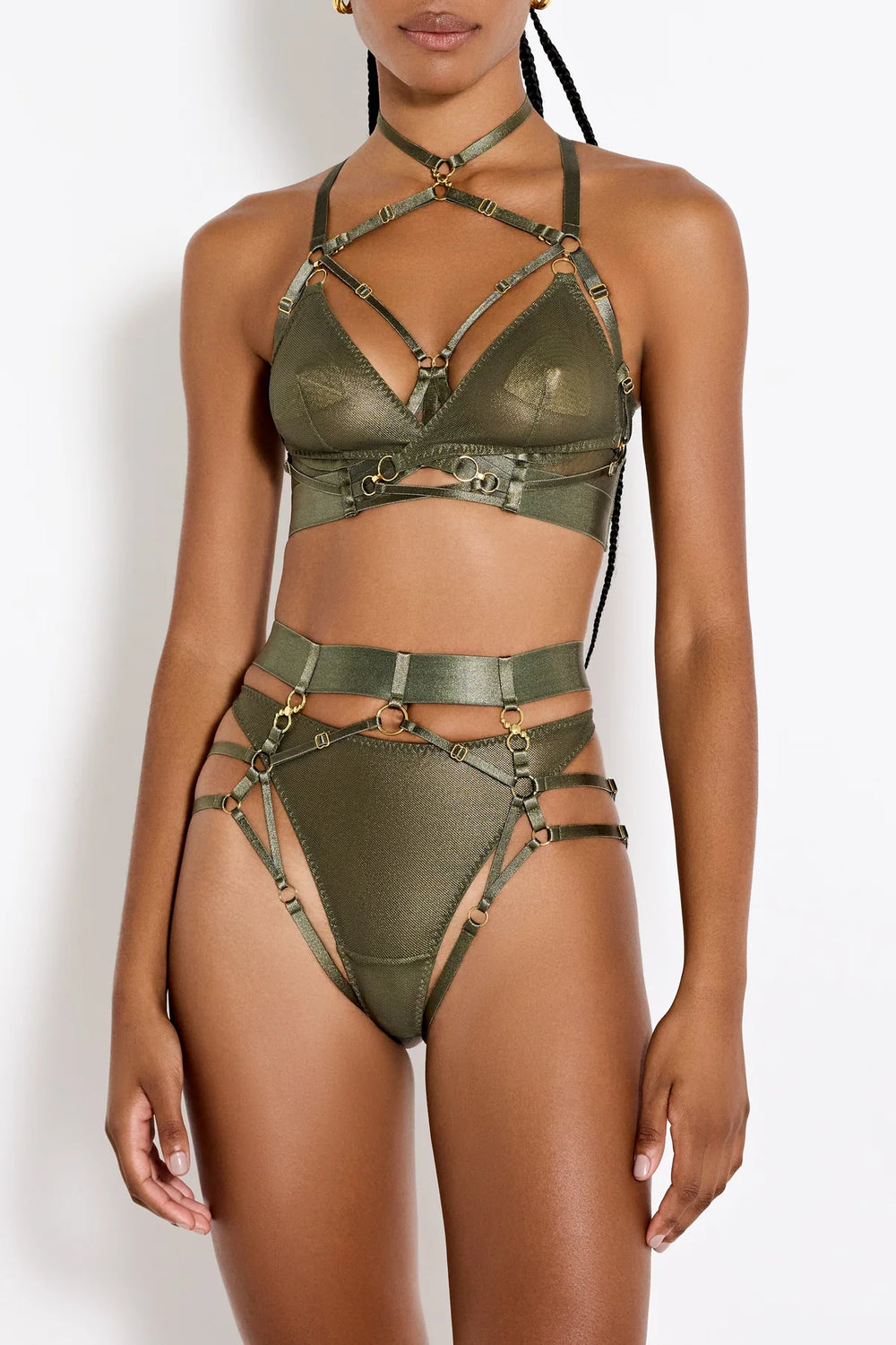 Bordelle Neda Multi-Style Bodice Bra Olive