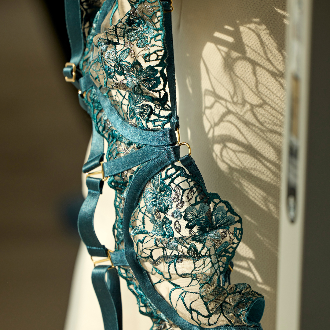 Bordelle Amela bodice bra in teal