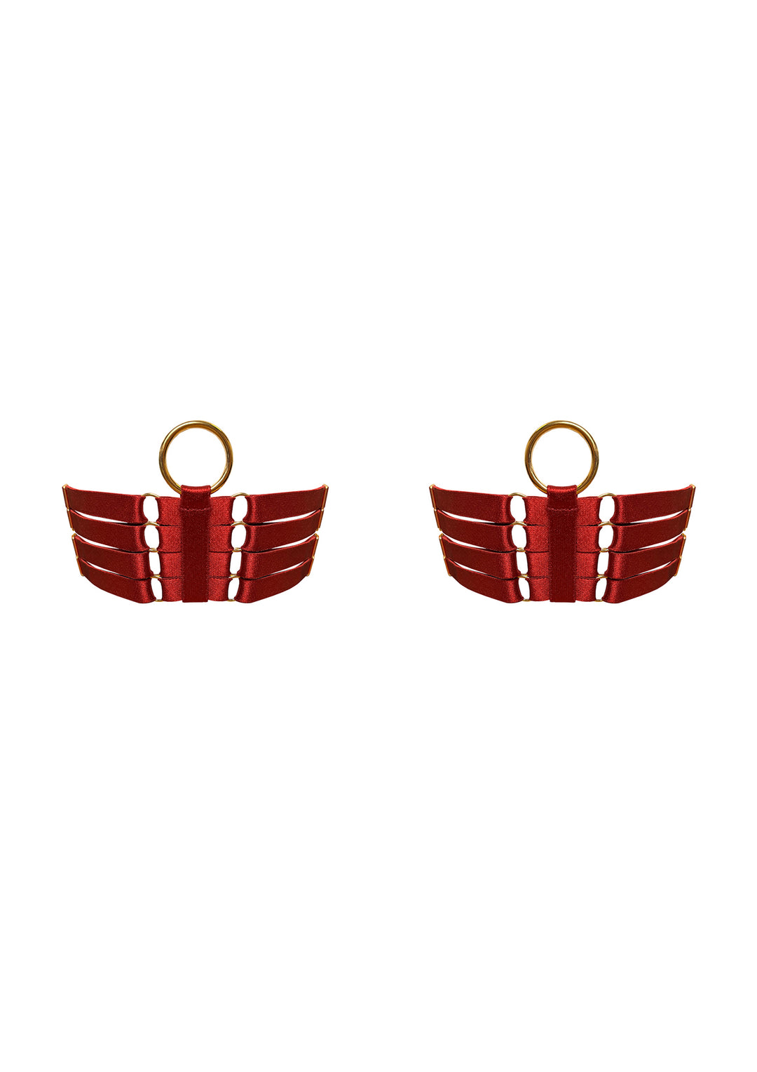 Bordelle Signature Webbed Garters Burnt Red
