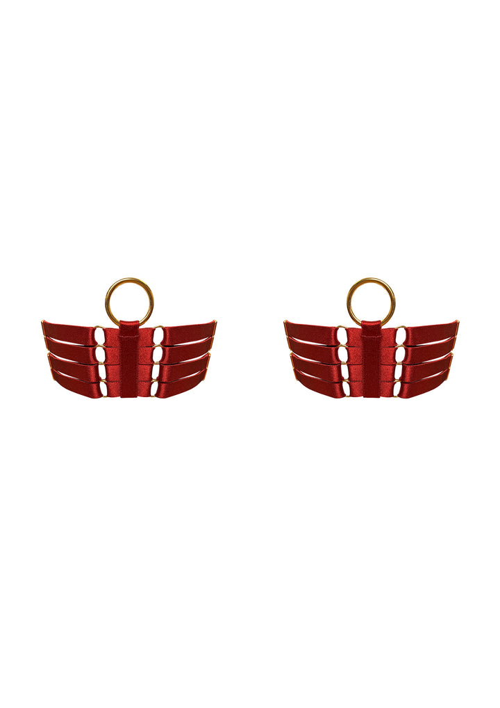 Bordelle Signature Webbed Garters Burnt Red