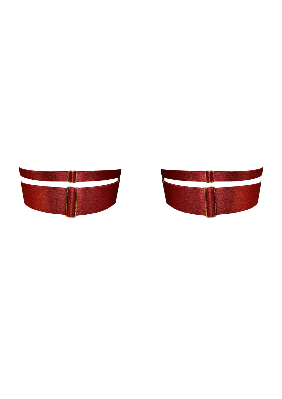 Bordelle Signature Wide Strap Garters Burnt Red