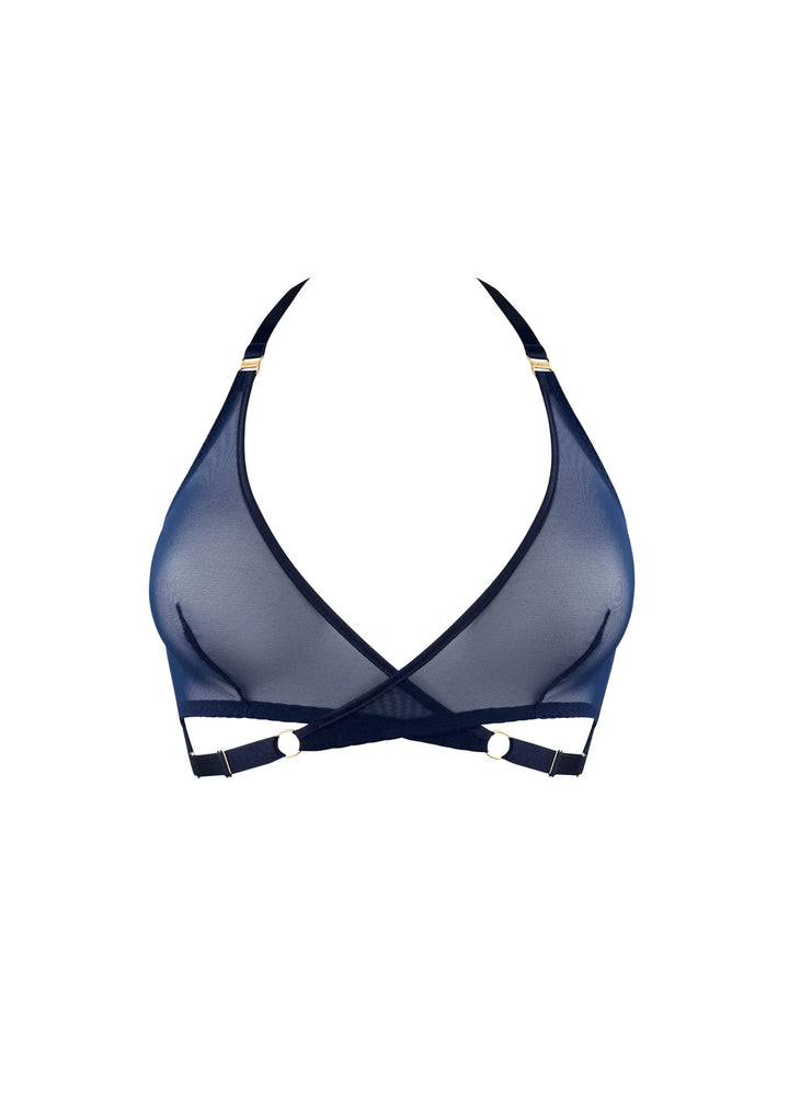 Bordelle Signature Mesh Wrap Bra Navy