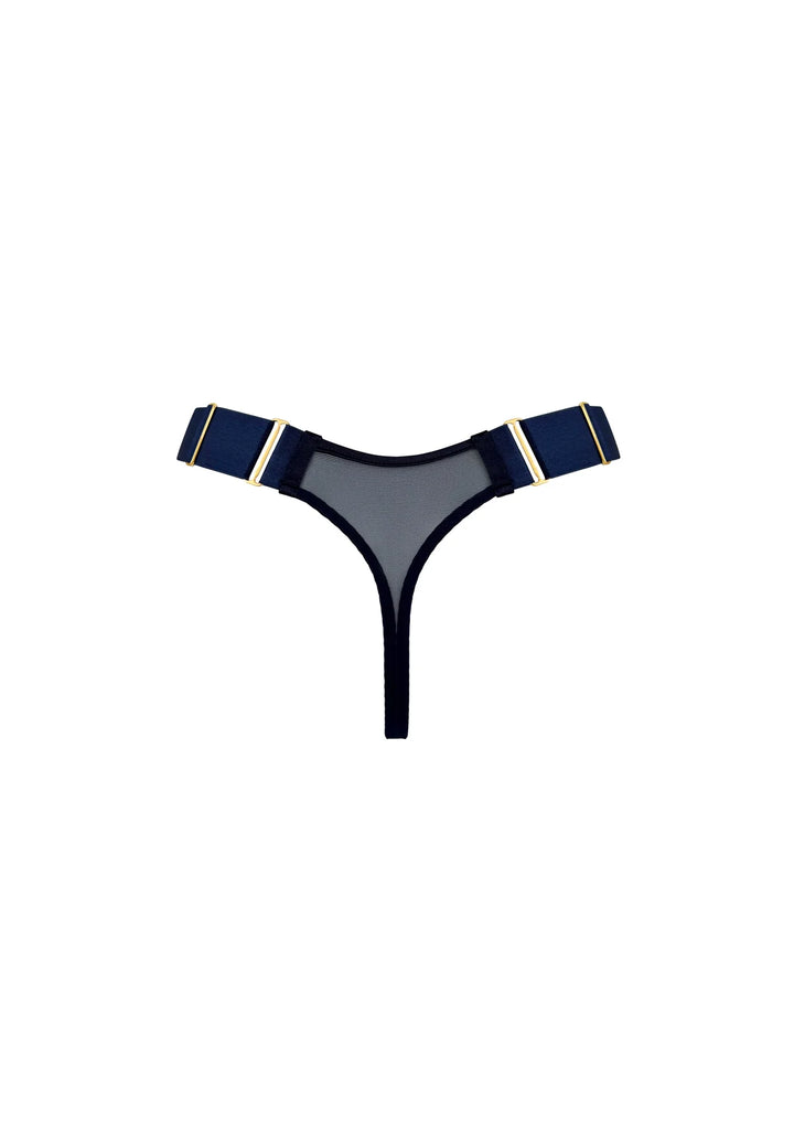 Bordelle Signature Wide Strap Thong Navy