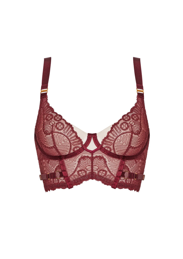 Bordelle Tierra Longline Bodice bra Morello