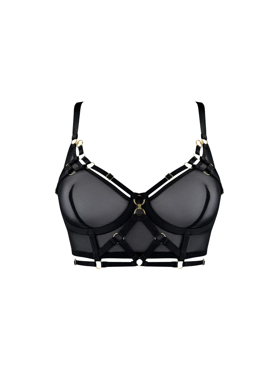 Bordelle Zenna Harness Bodice Bra Black