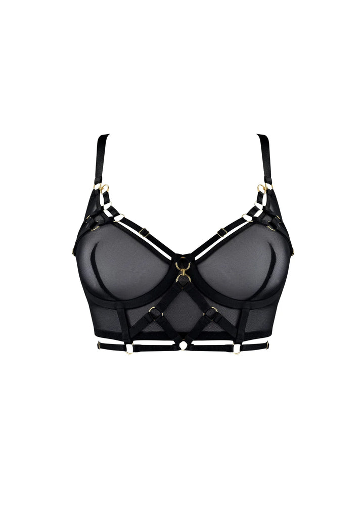 Bordelle Zenna Harness Bodice Bra Black
