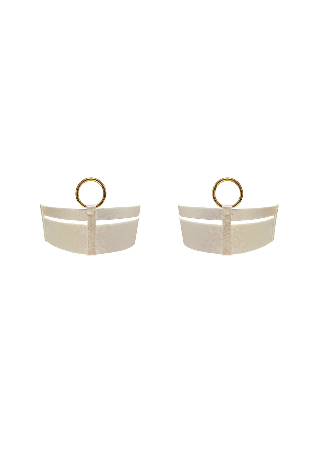 Bordelle Signature Wide Strap Garters Cream