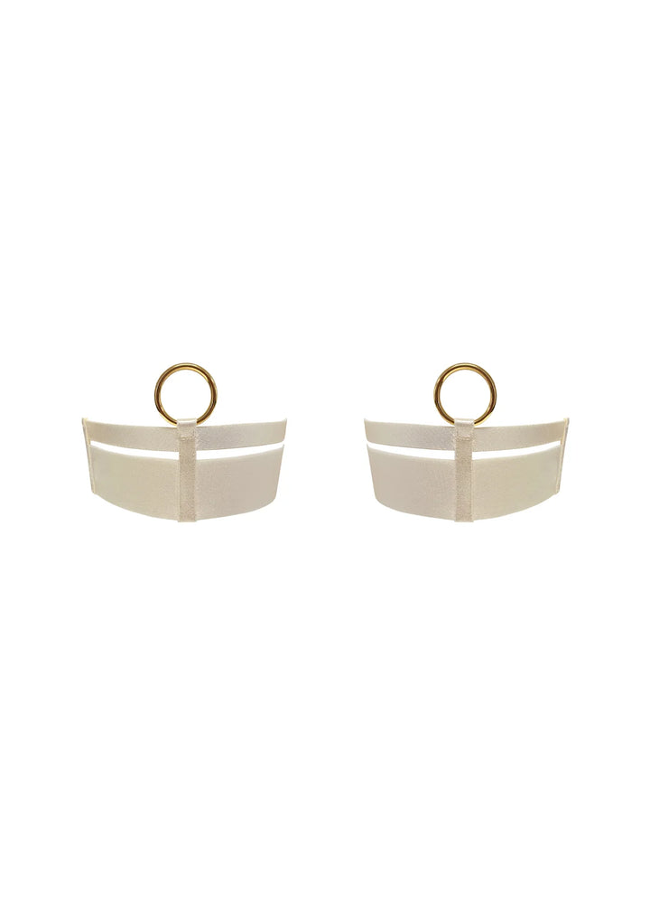 Bordelle Signature Wide Strap Garters Cream