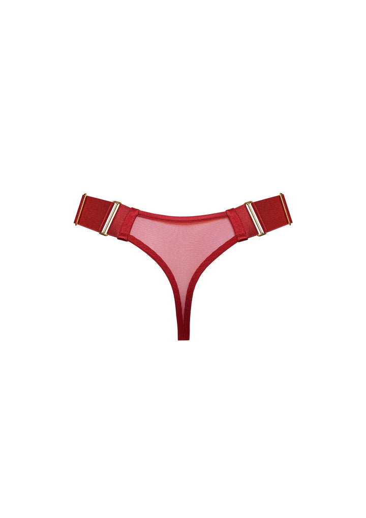 Signature Wide Strap Thong Burnt Red