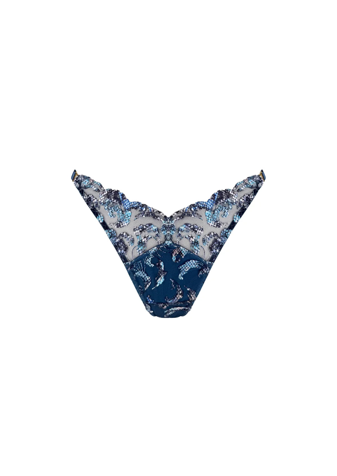 Bordelle Siren Strap Thong Denim