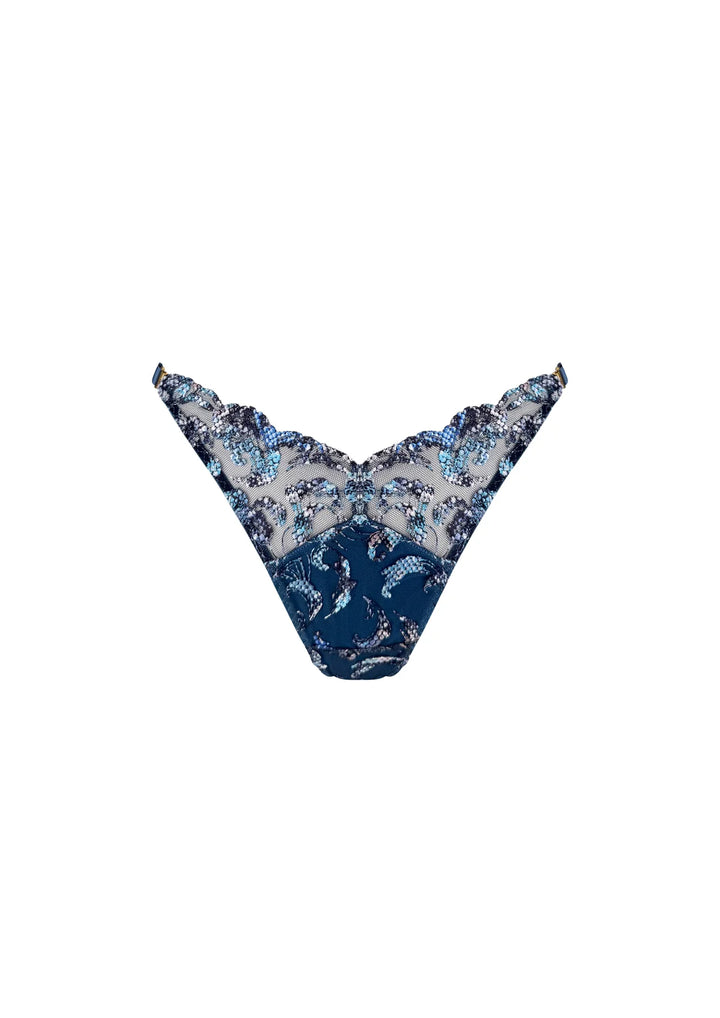 Bordelle Siren Strap Thong Denim